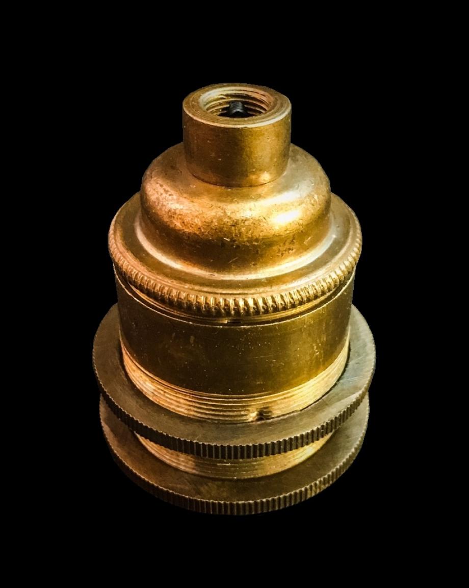 Aged bronze E27 threaded metal lamp holder Fraser Besant Lighting